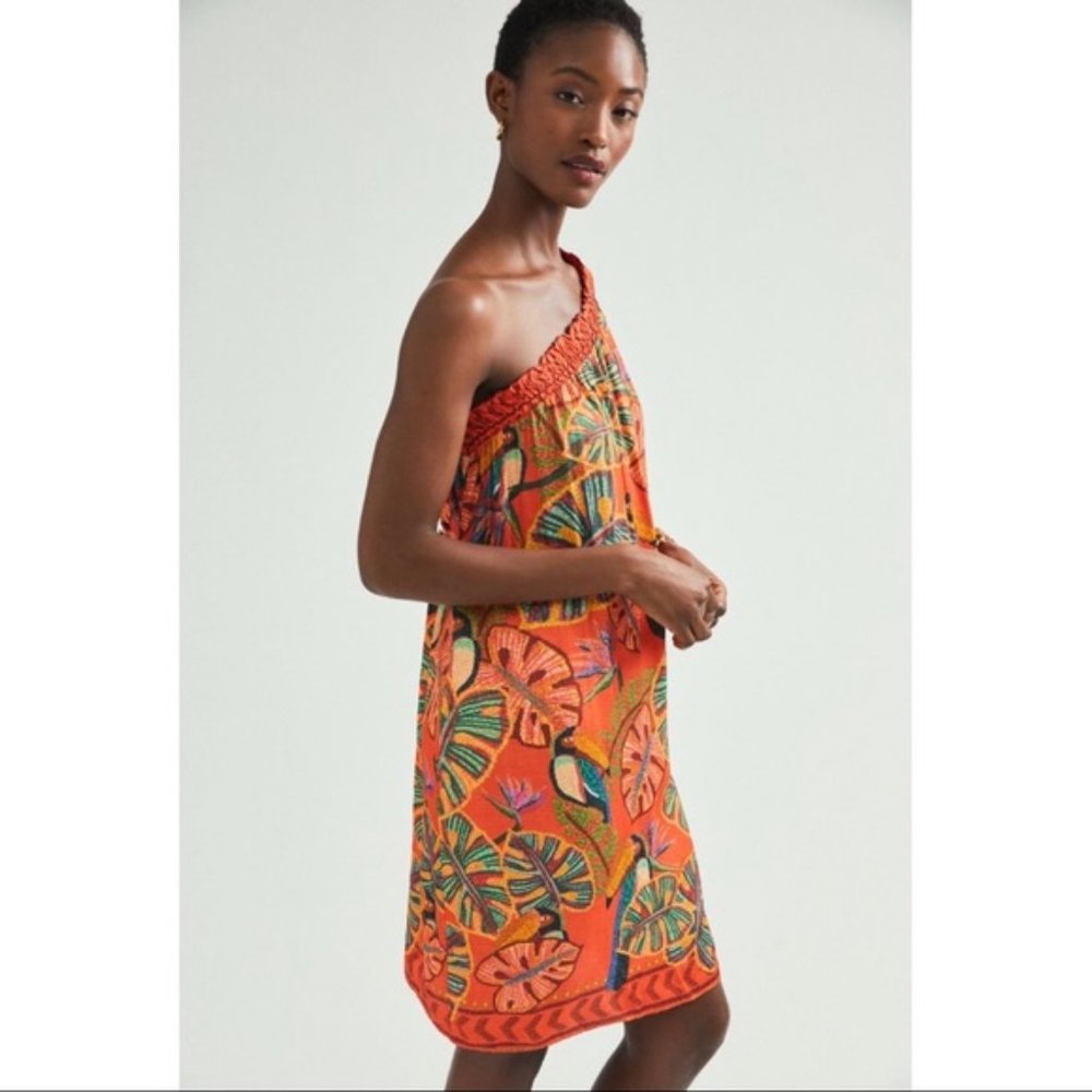 FARM Rio Orange One Shoulder Dress